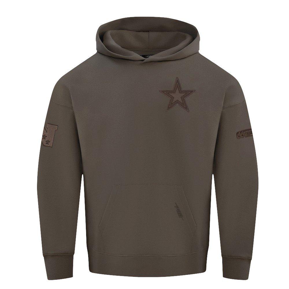 Pro Standard Men's NFL Dallas Cowboys Neutral Drop Shoulder Pullover Hoodie - Dk Taupe - DK TAUPE